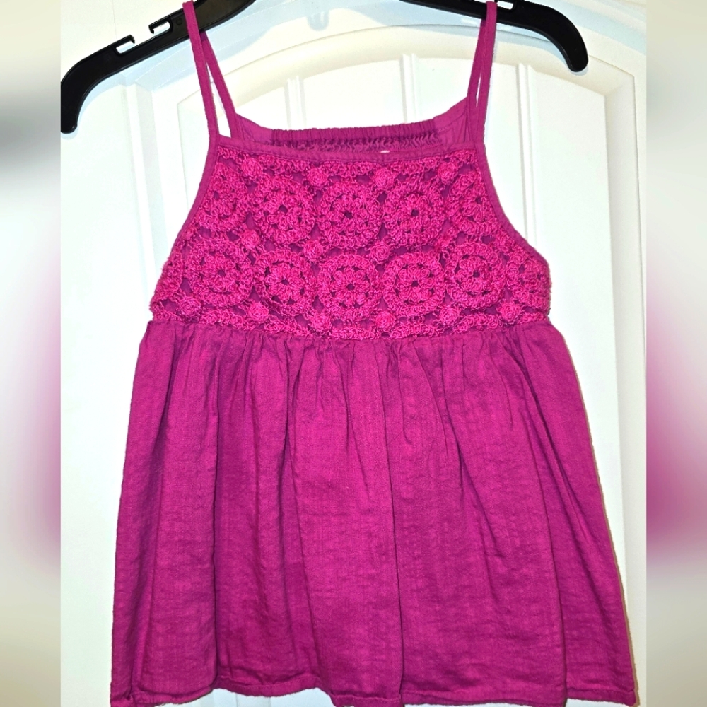 Kids Pink Sleeveless Knitted Top